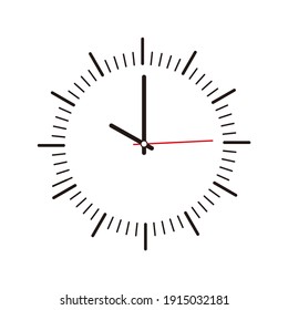 Simple Clean Clock Illustration Vector, Flat clock Design on white background