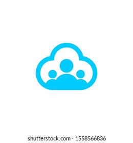 simple and clean cloud people logo
