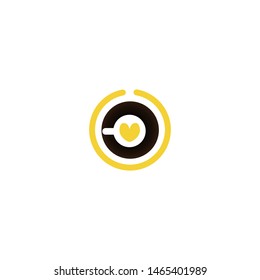 simple and clean coffee love logo design vector icon illustration inspiration
