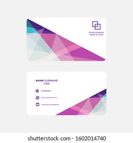 Simple , clean and colorful business card template design. Modern shape style for personal identity or company branding , stationery . Easy to use and ready to print. Vector illustration EPS 10