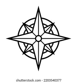 Simple And Clean Compass Outline Icon Vector Illustration 