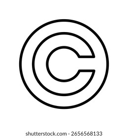 Icono de línea de Derechos de autor simple y limpio para usar