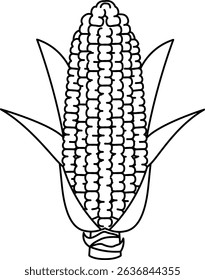 Simple and Clean Corn Line Art