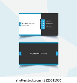 Simple and Clean Corporate Blue Color Business Card Template