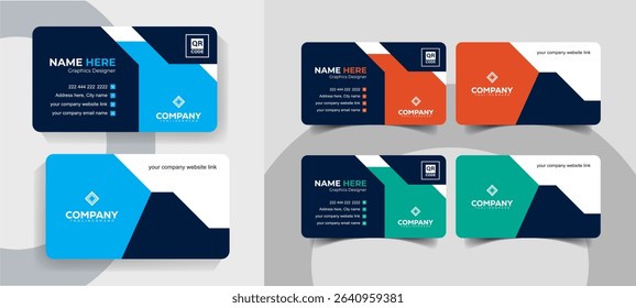 Simple and Clean Corporate Business Card Template in Minimalist Style