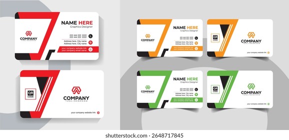 Simple and Clean Corporate Business Card Template in Minimalist Style