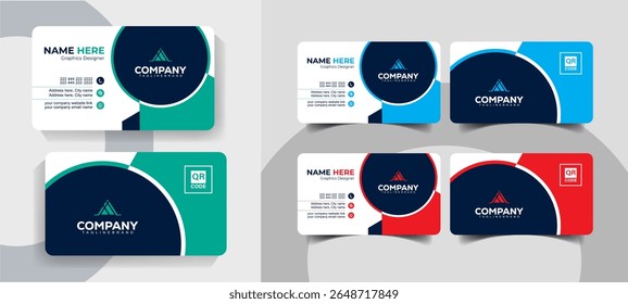 Simple and Clean Corporate Business Card Template in Minimalist Style