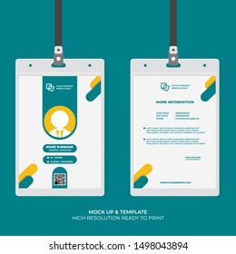 Simple and Clean Corporate ID Card Design Template. Easy to Use and Customize. Ready to Print. Vector Illustration