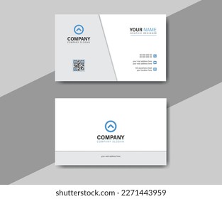 Simple clean and creative modern white business card layout template design. Horizontal modern visiting card template vector