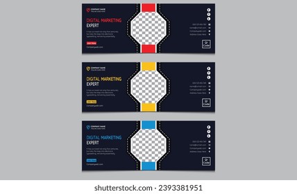 Simple clean creative professional unique online digital marketing cover business social media banner post design template.