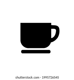 Simple And Clean Cup of Coffee, Tea Silhouette Vector Icon Illustration
