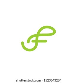 simple and clean curved F logo