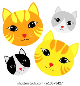 Simple & Clean Cute Cats Face