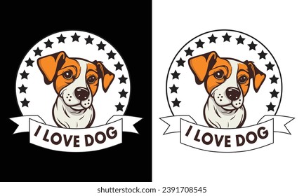 Simple clean cute dog logo style t shirt design