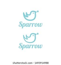 simple, clean, cute, modern sparrow bird logo idea design vector icon illustration inspiration