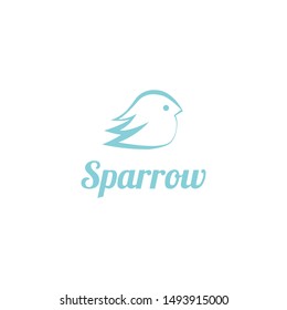 simple, clean, cute, modern sparrow bird logo idea design vector icon illustration inspiration