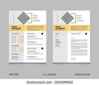 Simple And Clean CV Format Resume Template With Cover Letter For Job