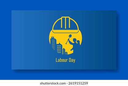 Diseño simple y limpio que celebra el Día del Trabajo con estilo minimalista. Perfecto para Anuncios, carteles y publicaciones en redes sociales