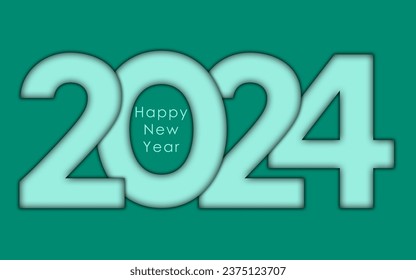 Simple and Clean Design Happy New Year 2024. With Colorful Numbers Bright Certor Premium Background for Banners, Posters or Calendar.