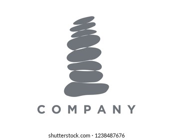 Simple and clean design illustration rock balancing.