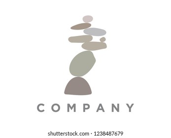 Simple and clean design illustration rock balancing.