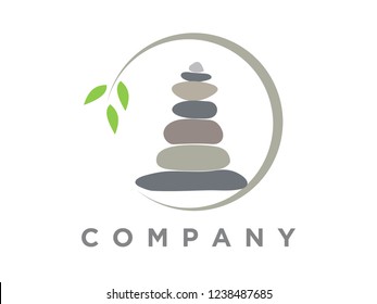 Simple and clean design illustration rock balancing.