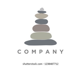 Simple and clean design illustration rock balancing.