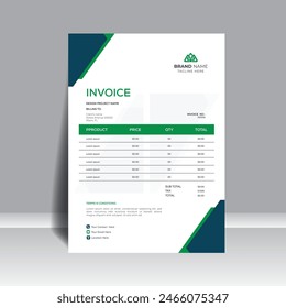 Simple and clean design professional invoice bill form business invoice accounting
