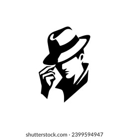 Simple Clean Detective Theme logo Vector Black