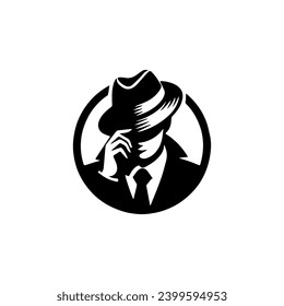 Simple Clean Detective Theme logo Vector Black