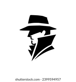 Logotipo del tema del detectives limpio simple Vector negro