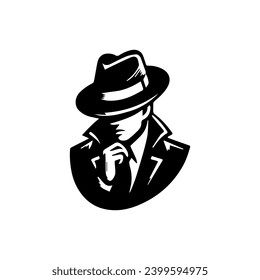 Simple Clean Detective Theme logo Vector Black