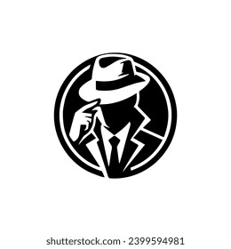 Simple Clean Detective Theme logo Vector Black