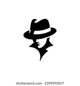 Simple Clean Detective Theme logo Vector Black