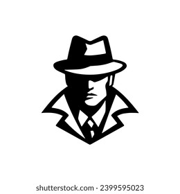 Simple Clean Detective Theme logo Vector Black