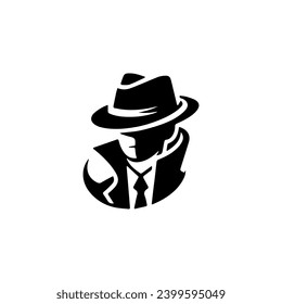 Logotipo del tema del detectives limpio simple Vector negro