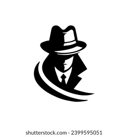 Logotipo del tema del detectives limpio simple Vector negro