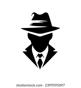 Simple Clean Detective Theme logo Vector Black