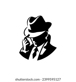Simple Clean Detective Theme logo Vector Black