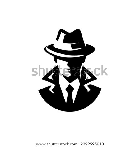 Simple Clean Detective Theme logo Vector Black