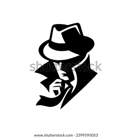 Simple Clean Detective Theme logo Vector Black