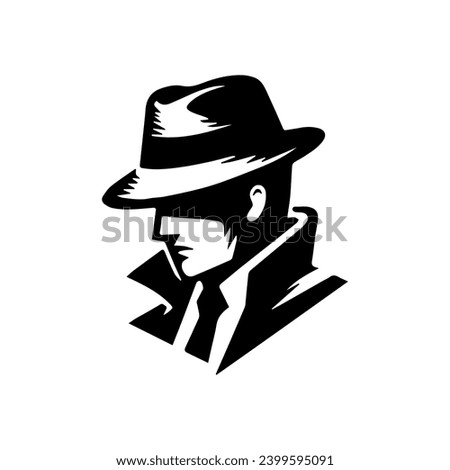 Simple Clean Detective Theme logo Vector Black