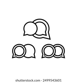 Simple clean double chat icons vector