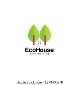Simple and Clean Eco House Logo Template