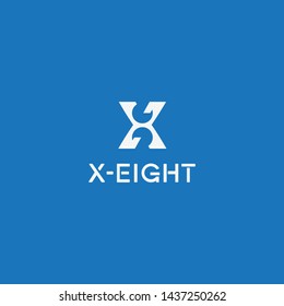 simple, clean, elegant, modern and sophisticated logo design illustration inspiration with initial X and number 8 for technology, digital, computer, etc