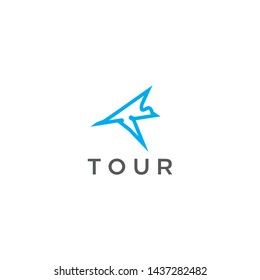 simple, clean, elegant, modern and sophisticated logo design illustration inspiration with a bird for tour/travel, transportation, holiday, airplane, aviation, etc
