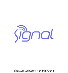 simple, clean, elegant, modern, unique and sophisticated logo design with signal or wifi for technology, security, digital, computer, internet, etc