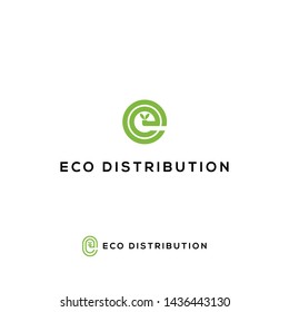 simple, clean, elegant, modern, unique, bold and sophisticated logo design with initial E and leaf icon for the environment, fruit shop, vegetables, food and drink, Agriculture, etc