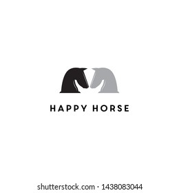 simple, clean, elegant, modern, unique, bold and sophisticated logo design with Happy human and horses for the ranch, sport, etc