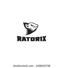 simple, clean, elegant and powerful logo design with rat illustration inspiration for gym, sport, etc